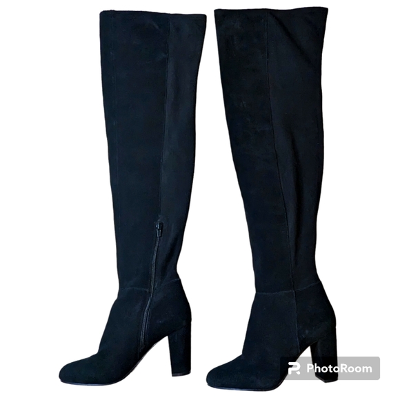 Vince Camuto OTK Boots Women's Size 8 Black Selial Suede Tall Dressy Heels - Picture 3 of 11